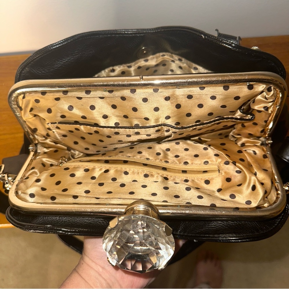Y2K Style Gold Studded And Rhinestone Purse 3 Large Compartments Very Spacious ￼ - Picture 5 of 5